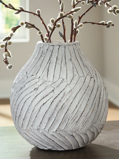 Ocala Furniture Outlet - Ashley Furniture - Shelvie Vase - Vase / Distressed White - A2000848