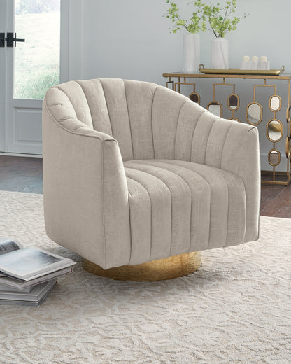 Ocala Furniture Outlet - Ashley Furniture - Penzlin Accent Chair - Swivel Accent Chair / Pearl - A3000241