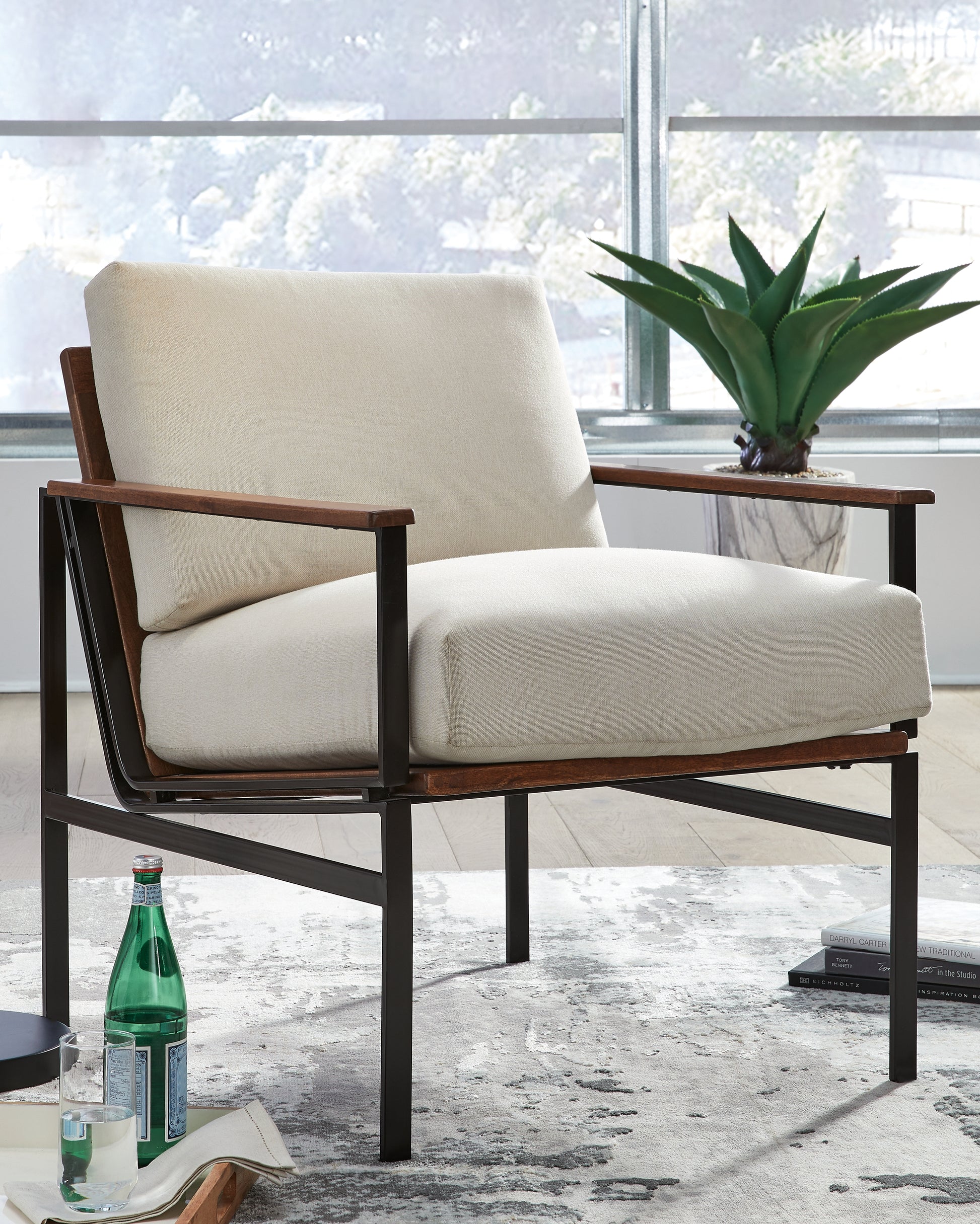 Ocala Furniture Outlet - Ashley Furniture - Tilden Accent Chair - Accent Chair / Ivory/Brown - A3000271