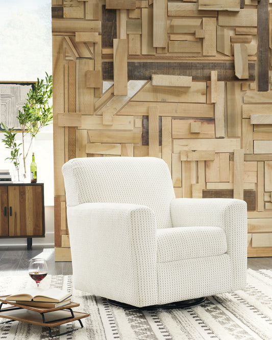 Ocala Furniture Outlet - Ashley Furniture - Herstow Swivel Glider Accent Chair - Swivel Glider Accent Chair / Ivory - A3000365