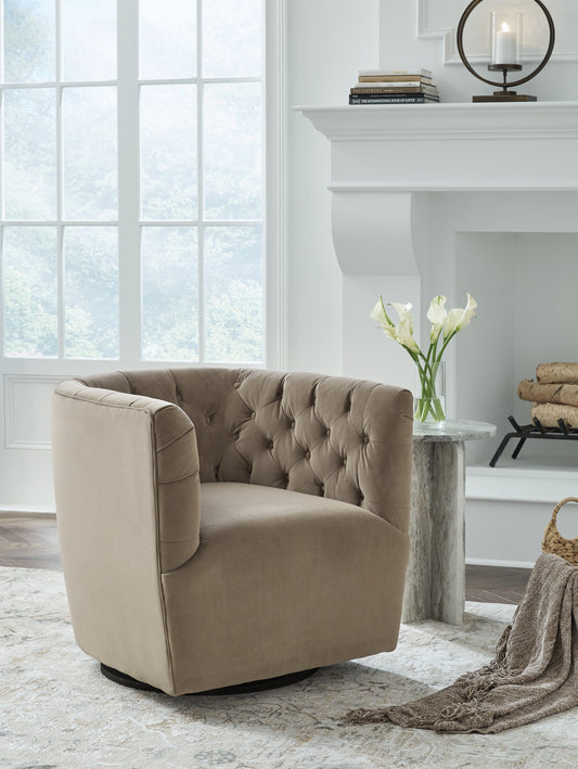 Ocala Furniture Outlet - Ashley Furniture - Hayesler Swivel Accent Chair - Swivel Accent Chair / Cocoa - A3000661