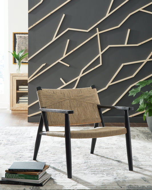 Ocala Furniture Outlet - Ashley Furniture - Halfmore Accent Chair - Accent Chair / Black/Natural - A3000672