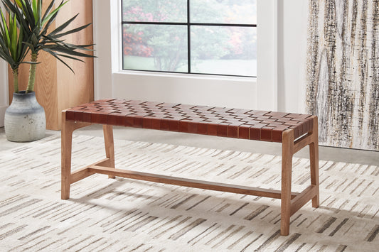 Ocala Furniture Outlet - Ashley Furniture - Lemmund Accent Bench - Accent Bench / Natural/Brown / 48"W x 16"D x 18"H - A3000682