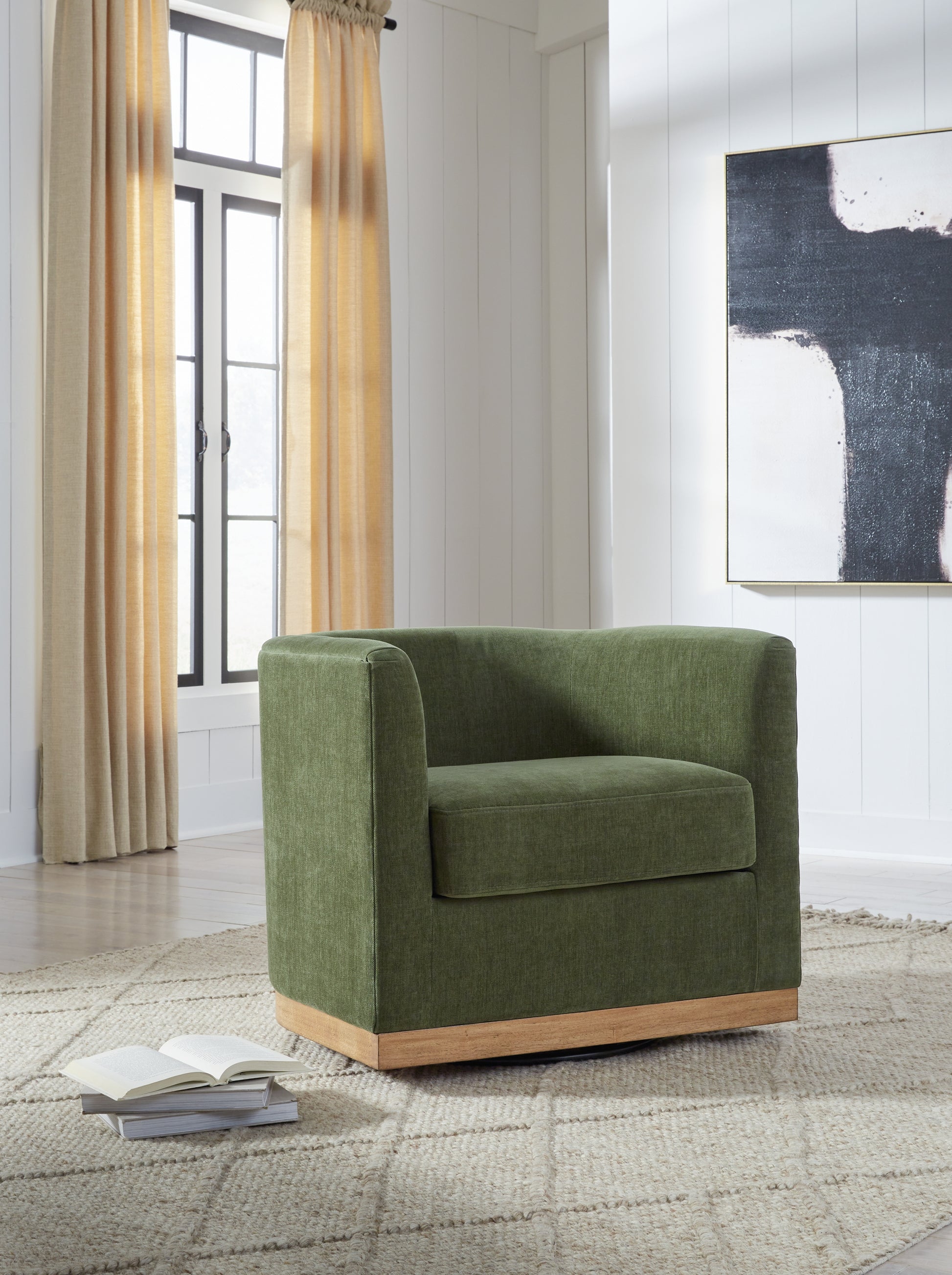 Ocala Furniture Outlet - Ashley Furniture - Jersonlow Swivel Accent Chair - Swivel Accent Chair / Forest Green - A3000696