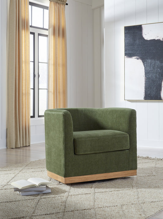 Ocala Furniture Outlet - Ashley Furniture - Jersonlow Swivel Accent Chair - Swivel Accent Chair / Forest Green - A3000696