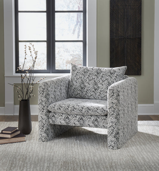 Ocala Furniture Outlet - Ashley Furniture - Kenbell Accent Chair - Accent Chair / Black/White - A3000705
