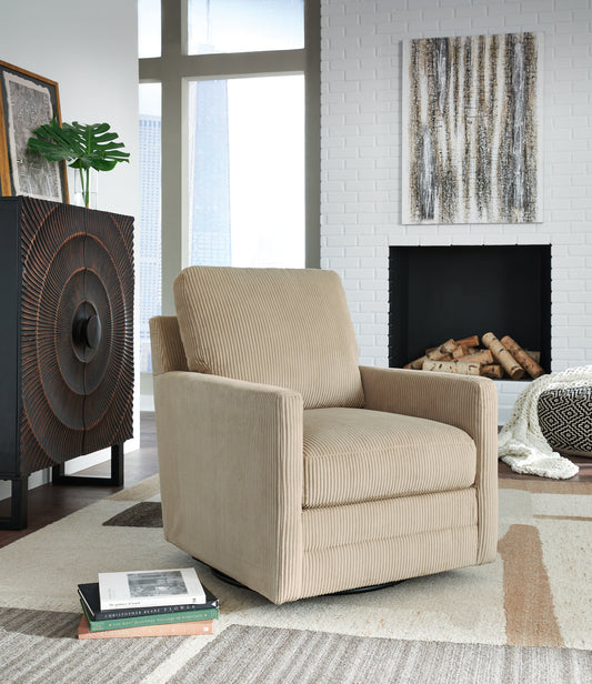 Ocala Furniture Outlet - Ashley Furniture - Icaman Swivel Accent Chair - Swivel Accent Chair / Sand - A3000728