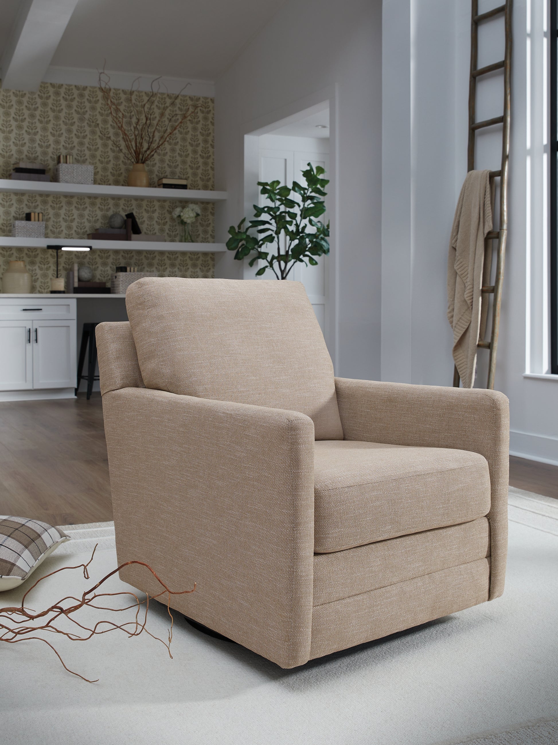 Ocala Furniture Outlet - Ashley Furniture - Freybourne Next-Gen Nuvella Swivel Accent Chair - Swivel Accent Chair / Pewter - A3000737