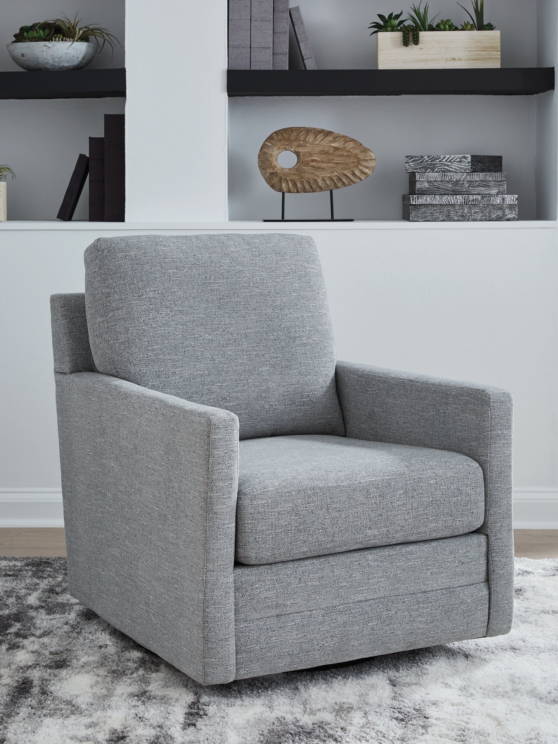 Ocala Furniture Outlet - Ashley Furniture - Freybourne Next-Gen Nuvella Swivel Accent Chair - Swivel Accent Chair / Pewter - A3000737