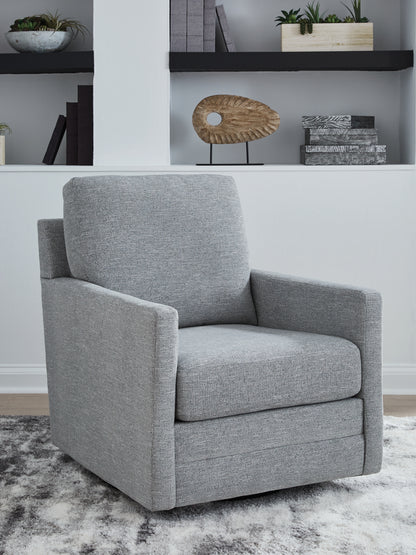 Ocala Furniture Outlet - Ashley Furniture - Freybourne Next-Gen Nuvella Swivel Accent Chair - Swivel Accent Chair / Pewter - A3000737