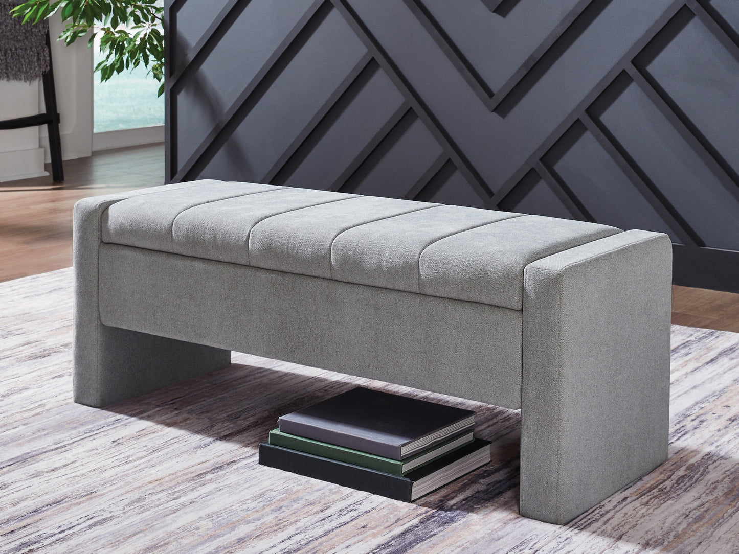 Ocala Furniture Outlet - Ashley Furniture - Akselman Storage Bench - Storage Bench / Gray / 50"W x 19"D x 19"H - A3000744