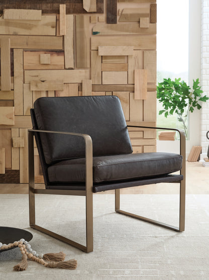 Ocala Furniture Outlet - Ashley Furniture - Bradett Accent Chair - Accent Chair / Dark Brown/Gold Finish - A3000763