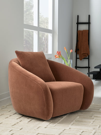 Ocala Furniture Outlet - Ashley Furniture - Yahya Swivel Accent Chair - Swivel Accent Chair / Sienna - A3000780
