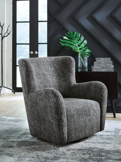 Ocala Furniture Outlet - Ashley Furniture - Rowenburg Swivel Glider Accent Chair - Swivel Glider Accent Chair / Heather Charcoal - A3000796