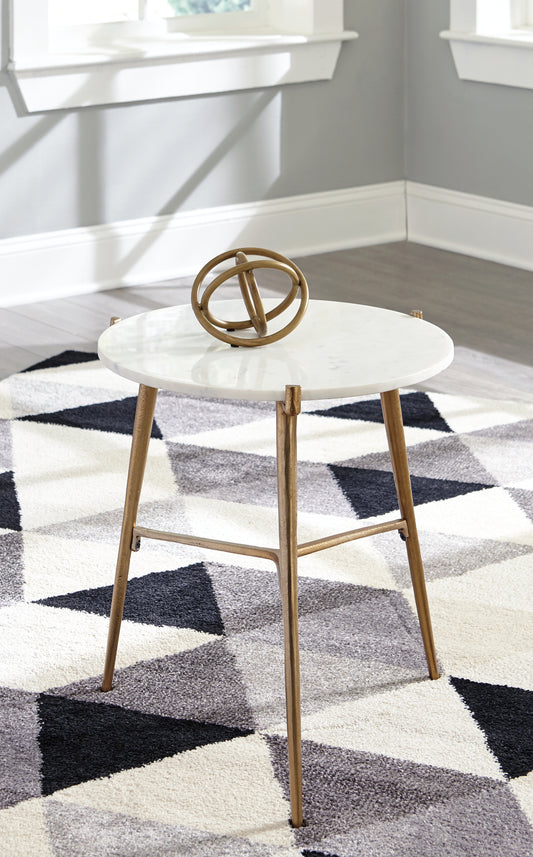 Ocala Furniture Outlet - Ashley Furniture - Chadton Accent Table - Accent Table / White/Gold Finish - A4000004