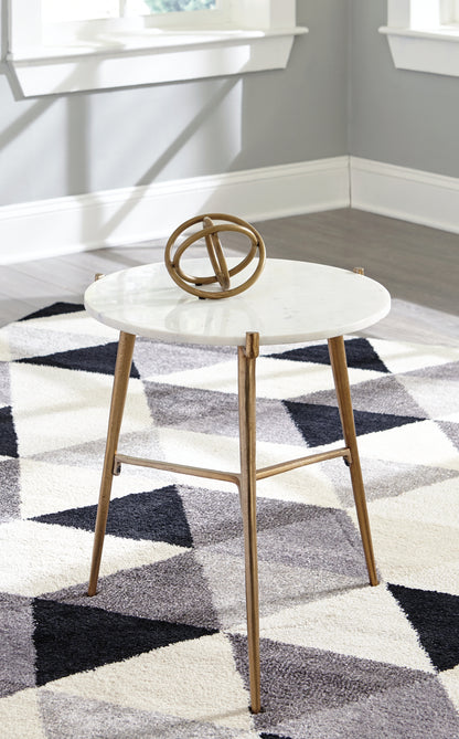 Ocala Furniture Outlet - Ashley Furniture - Chadton Accent Table - Accent Table / White/Gold Finish - A4000004