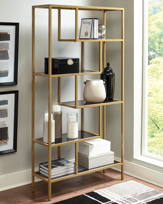 Ocala Furniture Outlet - Ashley Furniture - Frankwell Bookcase - Bookcase / Gold Finish - A4000286