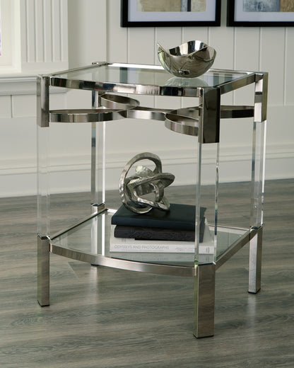 Ocala Furniture Outlet - Ashley Furniture - Chaseton Accent Table - Accent Table / Clear/Silver Finish - A4000334