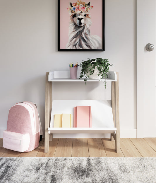 Ocala Furniture Outlet - Ashley Furniture - Blariden Bookcase - Small Bookcase / White/Tan - A4000361