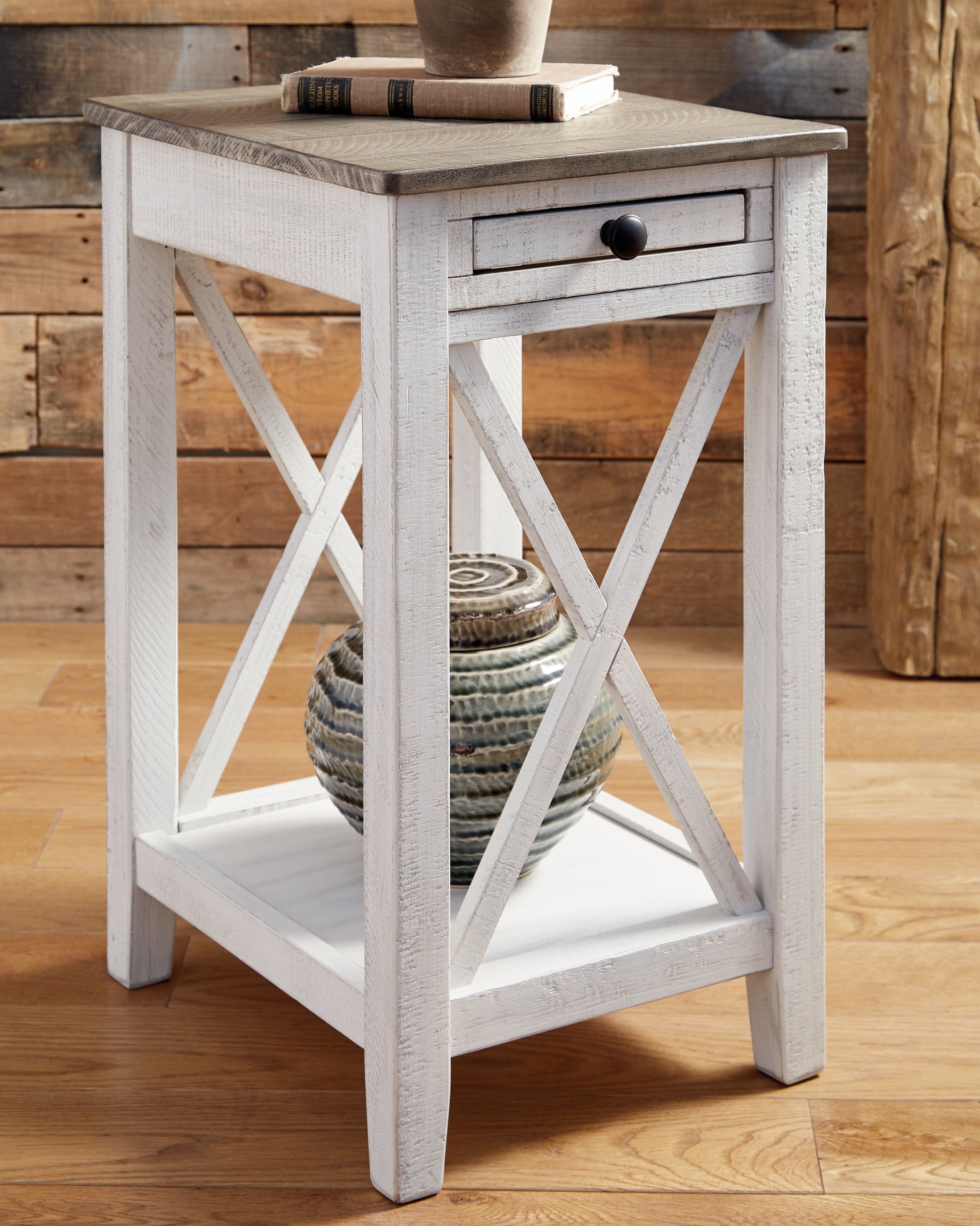 Ocala Furniture Outlet - Ashley Furniture - Adalane Accent Table - Accent Table / White/Gray - A4000374