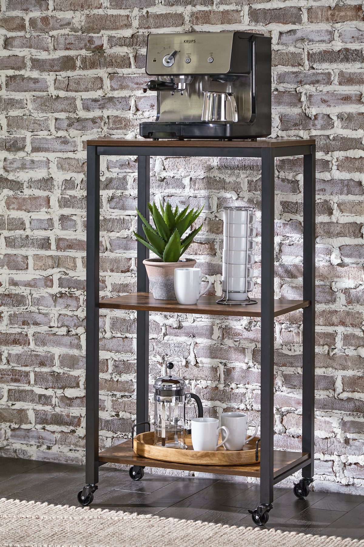 Ocala Furniture Outlet - Ashley Furniture - Bevinfield Bar Cart - Bar Cart / Brown/Black - A4000394