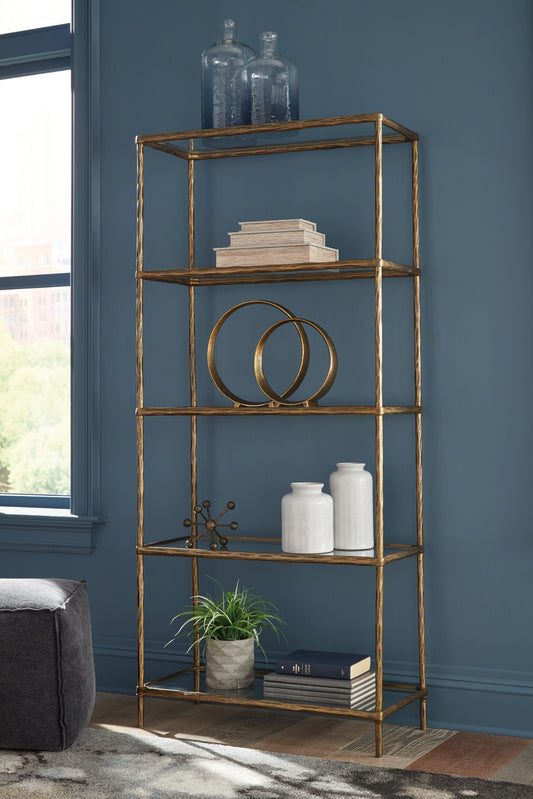 Ocala Furniture Outlet - Ashley Furniture - Ryandale Bookcase - Bookcase / Antique Brass Finish - A4000441