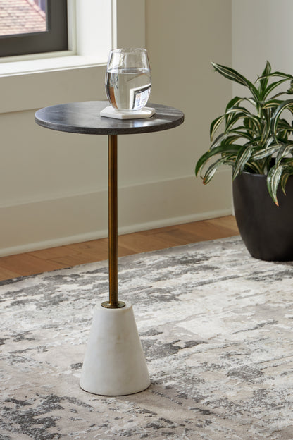 Ocala Furniture Outlet - Ashley Furniture - Caramont Accent Table - Accent Table / Black/White/Gold Finish - A4000540