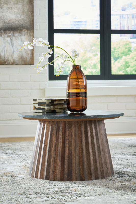 Ocala Furniture Outlet - Ashley Furniture - Ceilby Accent Coffee Table - Accent Cocktail Table / Black/Brown - A4000601