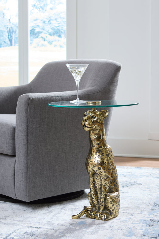 Ocala Furniture Outlet - Ashley Furniture - Vallain Accent Table - Accent Table / Antique Gold Finish - A4000605