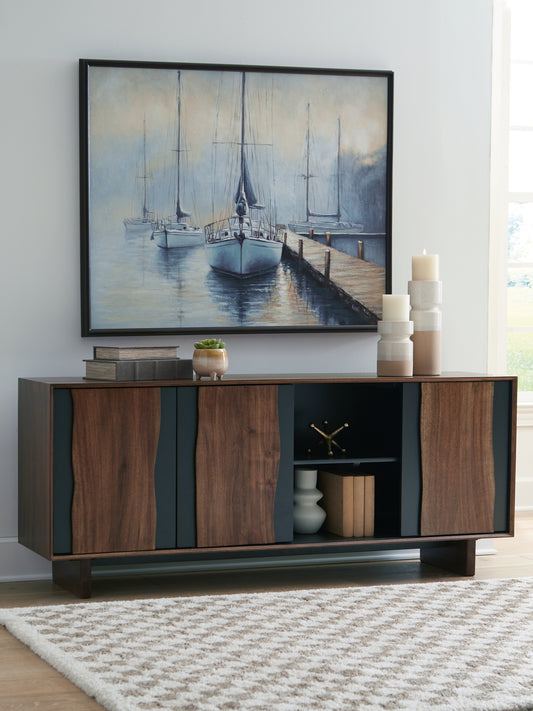 Ocala Furniture Outlet - Ashley Furniture - Welby Accent Cabinet - Accent Cabinet / Brown/Charcoal - A4000679