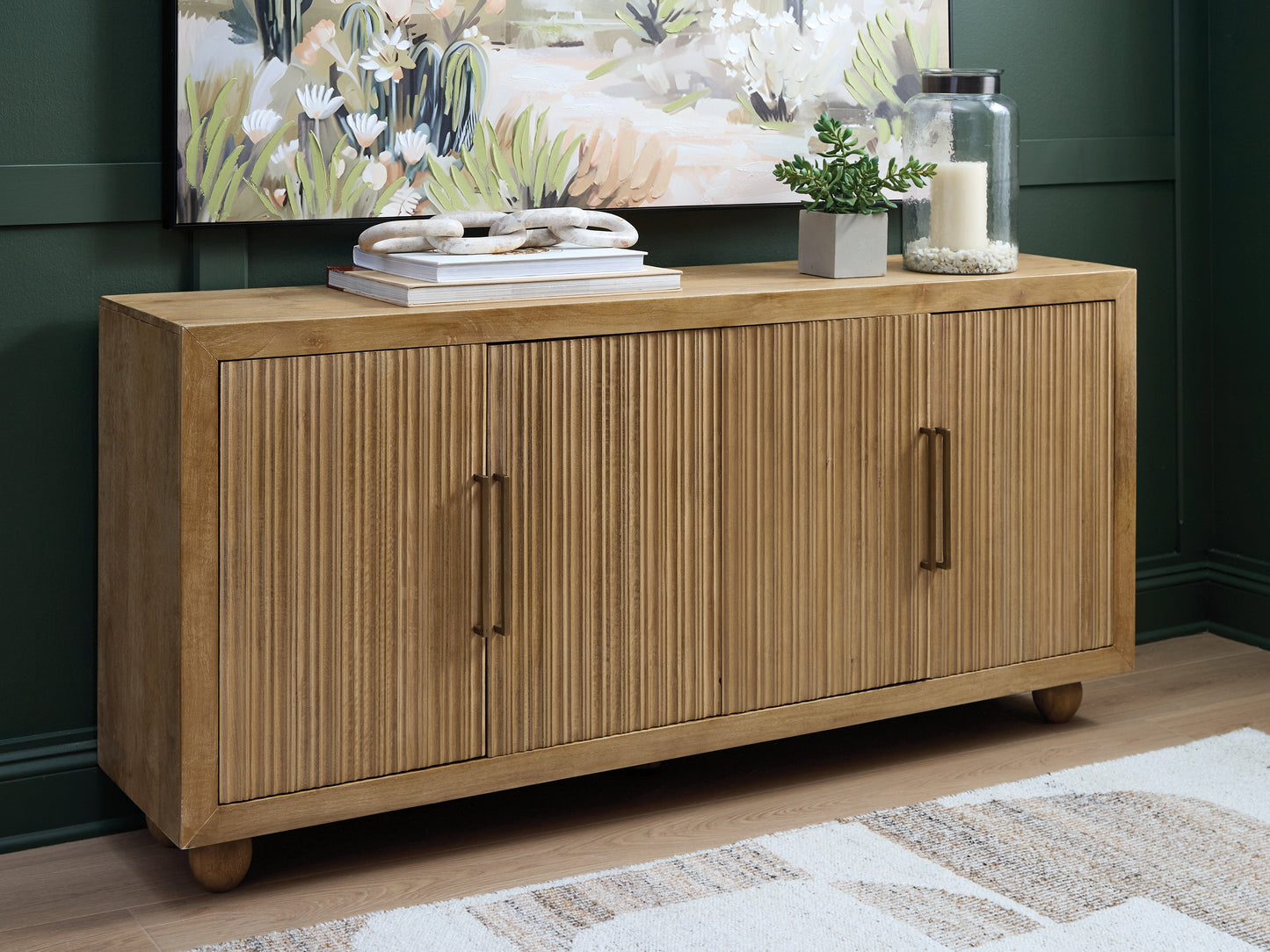 Ocala Furniture Outlet - Ashley Furniture - Niam Accent Cabinet - Accent Cabinet / Light Antique Beige - A4000684