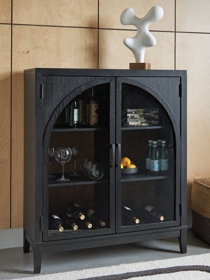 Ocala Furniture Outlet - Ashley Furniture - Armenleigh Accent Cabinet - Bar Cabinet / Black/Brown - A4000702
