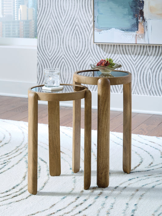 Ocala Furniture Outlet - Ashley Furniture - Jossor Accent Table (Set of 2) - Accent Table Set (Set of 2) / Light Brown - A4000726