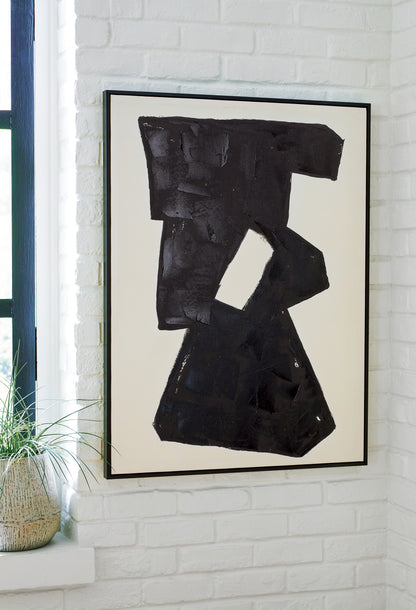 Ocala Furniture Outlet - Ashley Furniture - Garviery Wall Decor - Wall Art / Black/Cream - A8000385