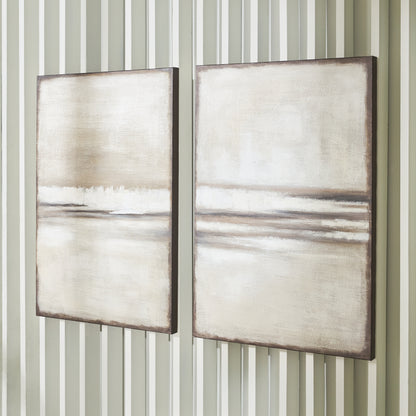 Ocala Furniture Outlet - Ashley Furniture - Brockdunn Wall Decor - Wall Art Set (Set of 2) / Tan/Brown - A8000403
