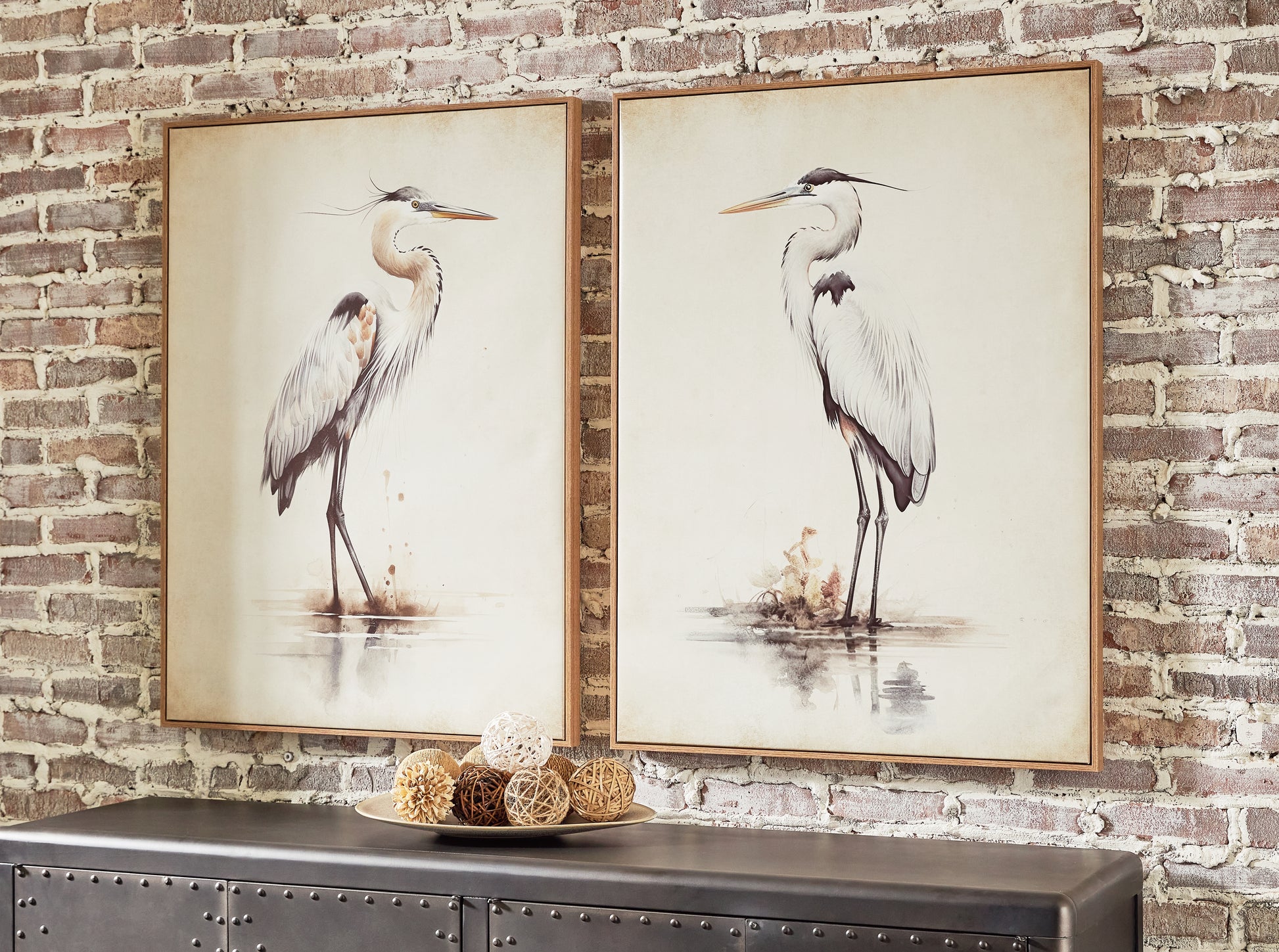 Ocala Furniture Outlet - Ashley Furniture - Aubinell Wall Decor - Wall Art Set (Set of 2) / Beige - A8000414