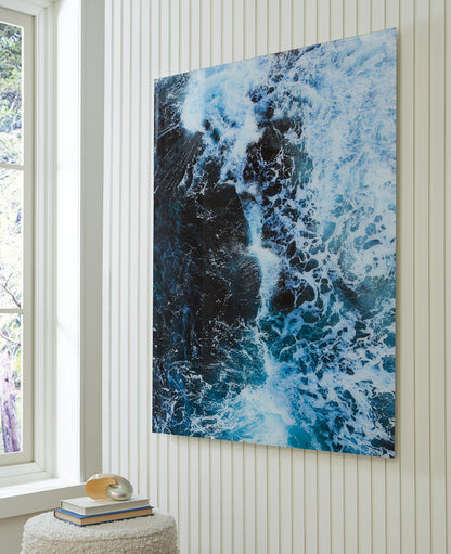 Ocala Furniture Outlet - Ashley Furniture - Clemick Wall Decor - Wall Art / Turquoise - A8000422