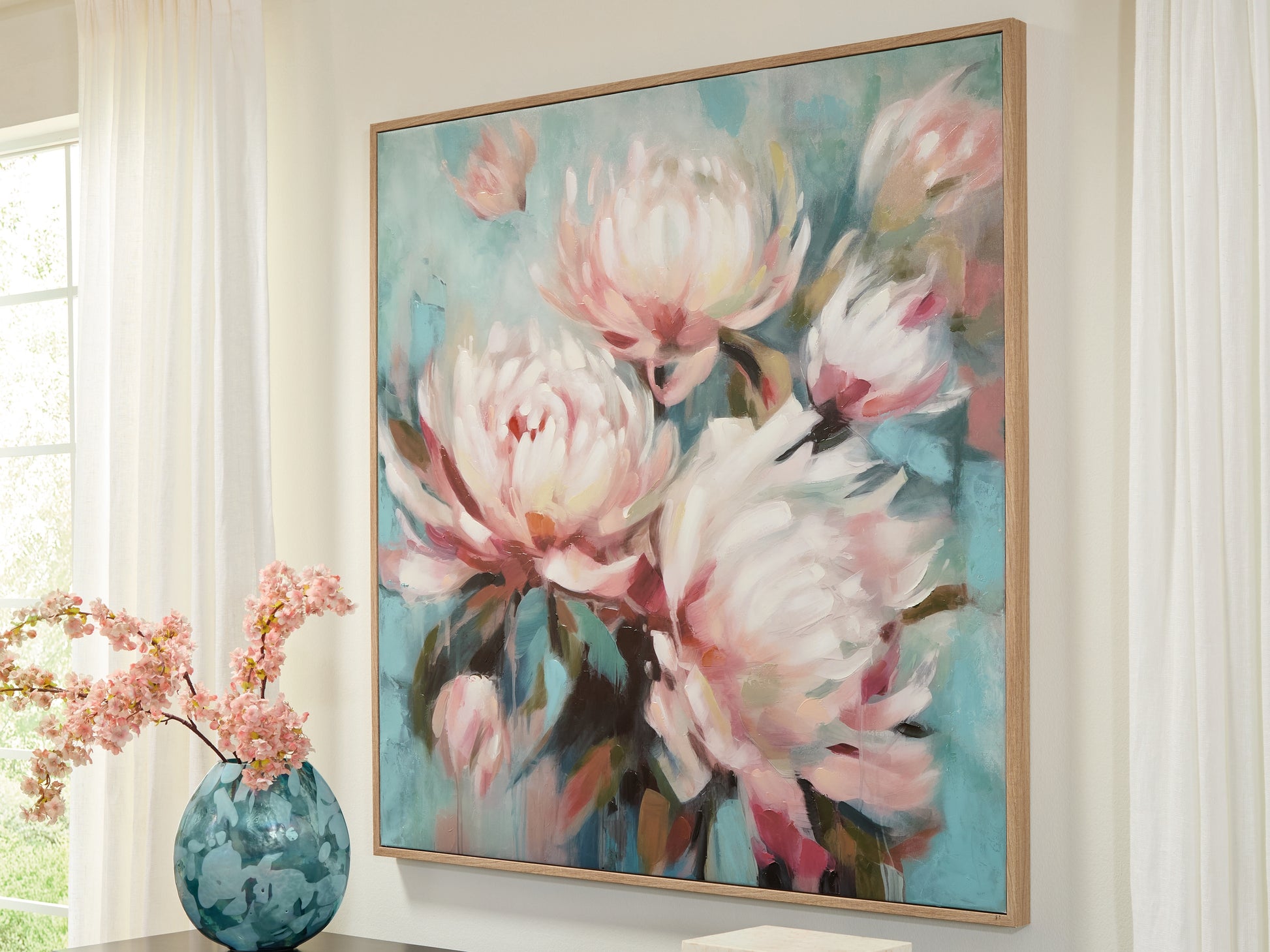 Ocala Furniture Outlet - Ashley Furniture - Parryville Wall Decor - Wall Art / Aqua/Pink - A8000440