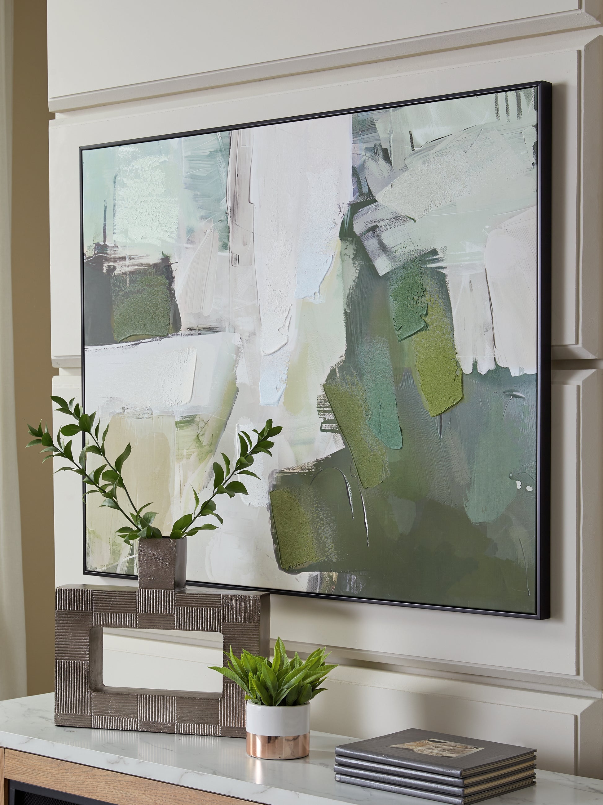 Ocala Furniture Outlet - Ashley Furniture - Vinick Wall Decor - Wall Art / Green/Gray/White - A8000459