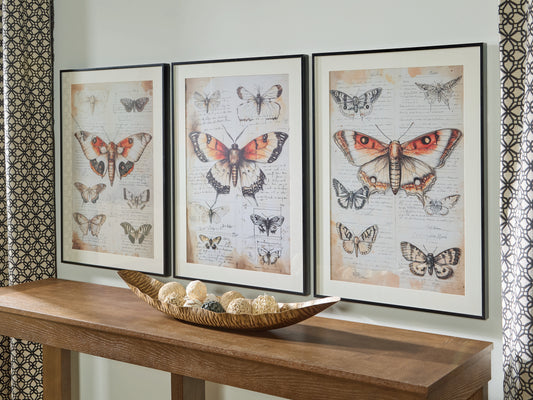 Ocala Furniture Outlet - Ashley Furniture - Jossletts Wall Decor - Wall Art Set (3/CN) / Orange/Black/Ivory - A8000490