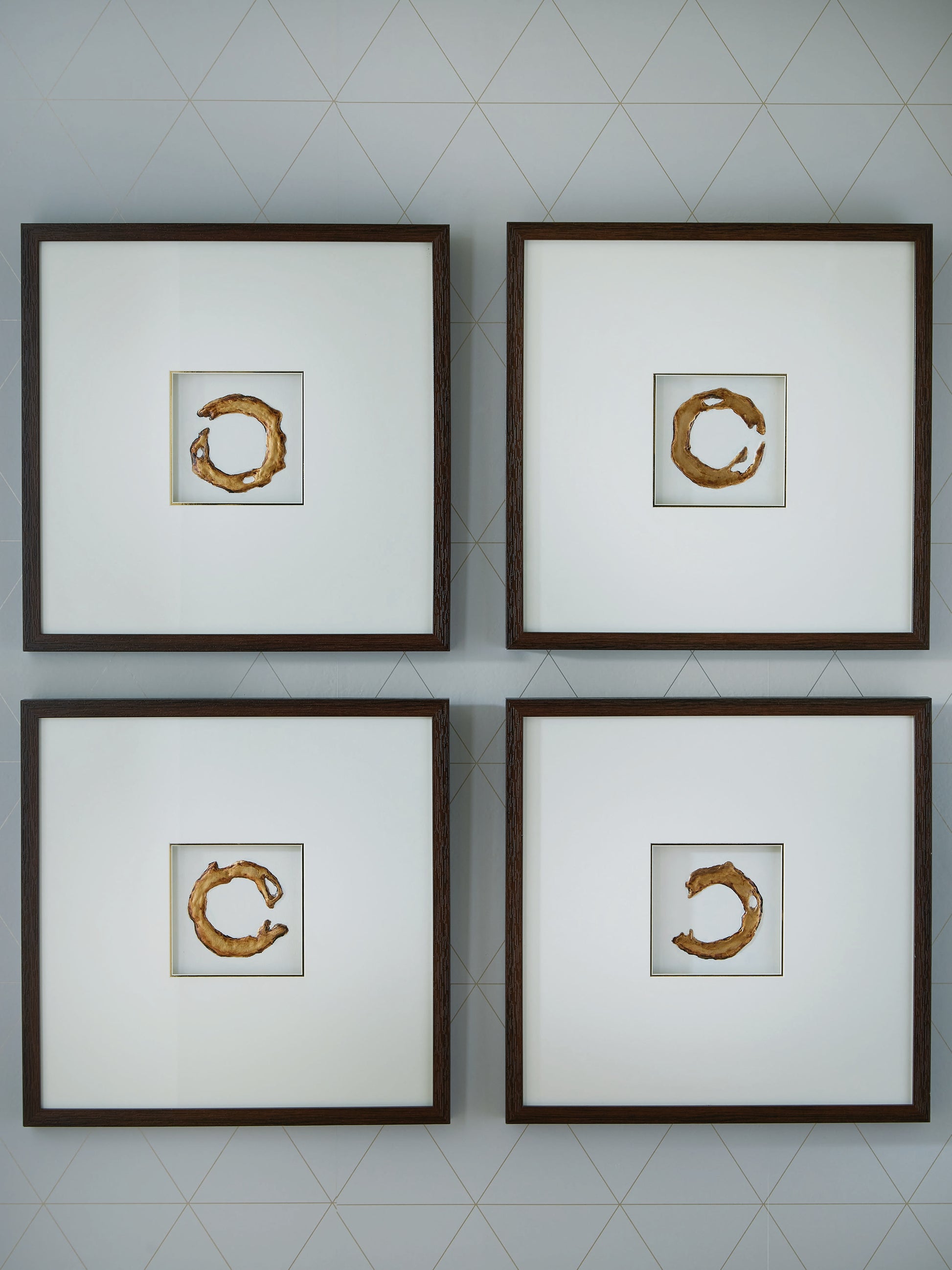 Ocala Furniture Outlet - Ashley Furniture - Dallbourne Wall Decor - Wall Art Set (4/CN) / White/Gold Finish - A8000491