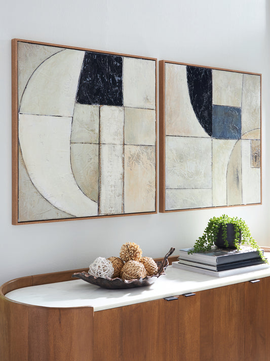 Ocala Furniture Outlet - Ashley Furniture - Bexlen Wall Decor - Wall Art Set (Set of 2) / Tan/Taupe/Black - A8000498