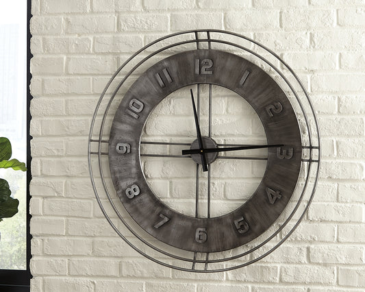 Ocala Furniture Outlet - Ashley Furniture - Ana Sofia Wall Decor - Wall Clock / Antique Gray - A8010068