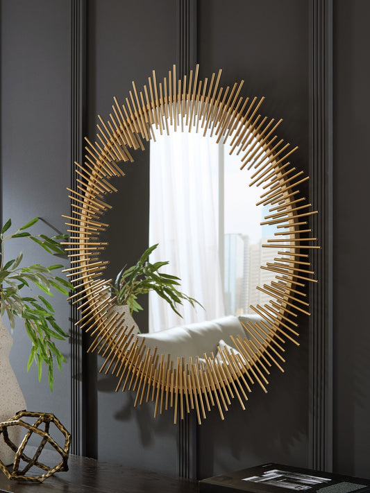 Ocala Furniture Outlet - Ashley Furniture - Wainport Mirror - Accent Mirror / Gold Finish - A8010405