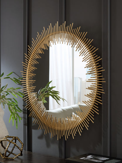 Ocala Furniture Outlet - Ashley Furniture - Wainport Mirror - Accent Mirror / Gold Finish - A8010405