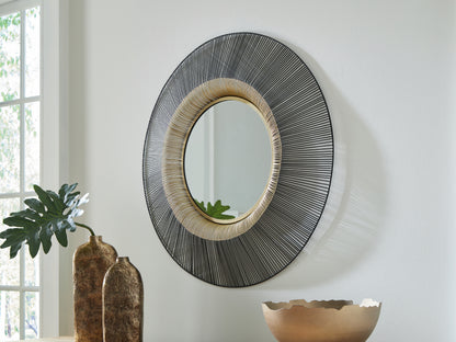 Ocala Furniture Outlet - Ashley Furniture - Dallmen Mirror - Accent Mirror / Black/Gold Finish - A8010407