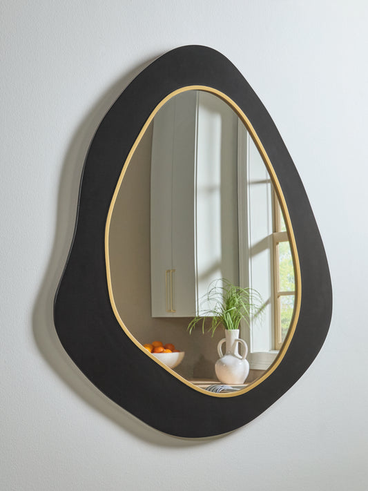 Ocala Furniture Outlet - Ashley Furniture - Kierlock Mirror - Accent Mirror / Black/Gold Finish - A8010414