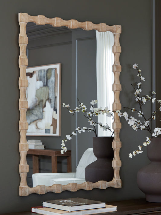 Ocala Furniture Outlet - Ashley Furniture - Acelmore Mirror - Accent Mirror / Light Brown - A8010420