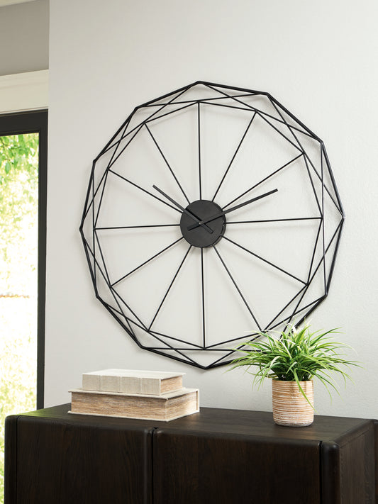Ocala Furniture Outlet - Ashley Furniture - Arkthorne Wall Decor - Wall Clock / Black - A8010429