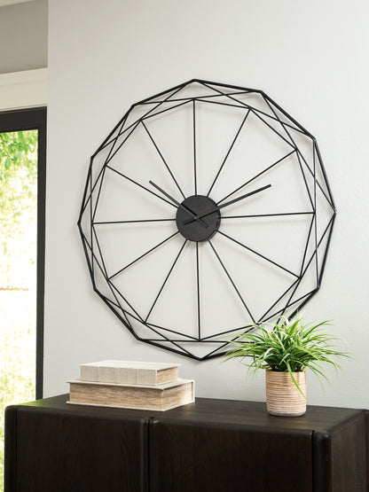 Ocala Furniture Outlet - Ashley Furniture - Arkthorne Wall Decor - Wall Clock / Black - A8010429
